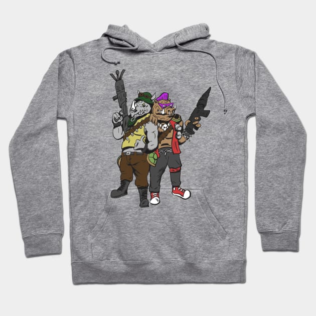 Bebop and Rocksteady Hoodie by Black Snow Comics